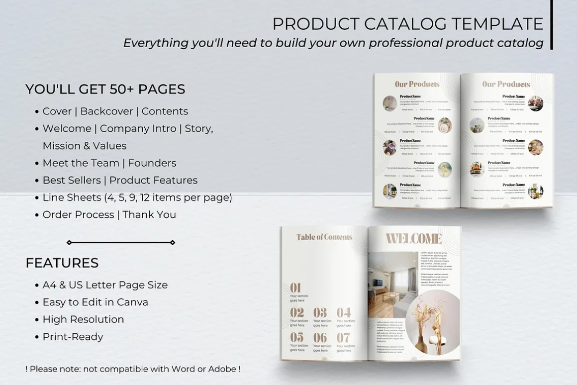 Product Catalog Canva Template