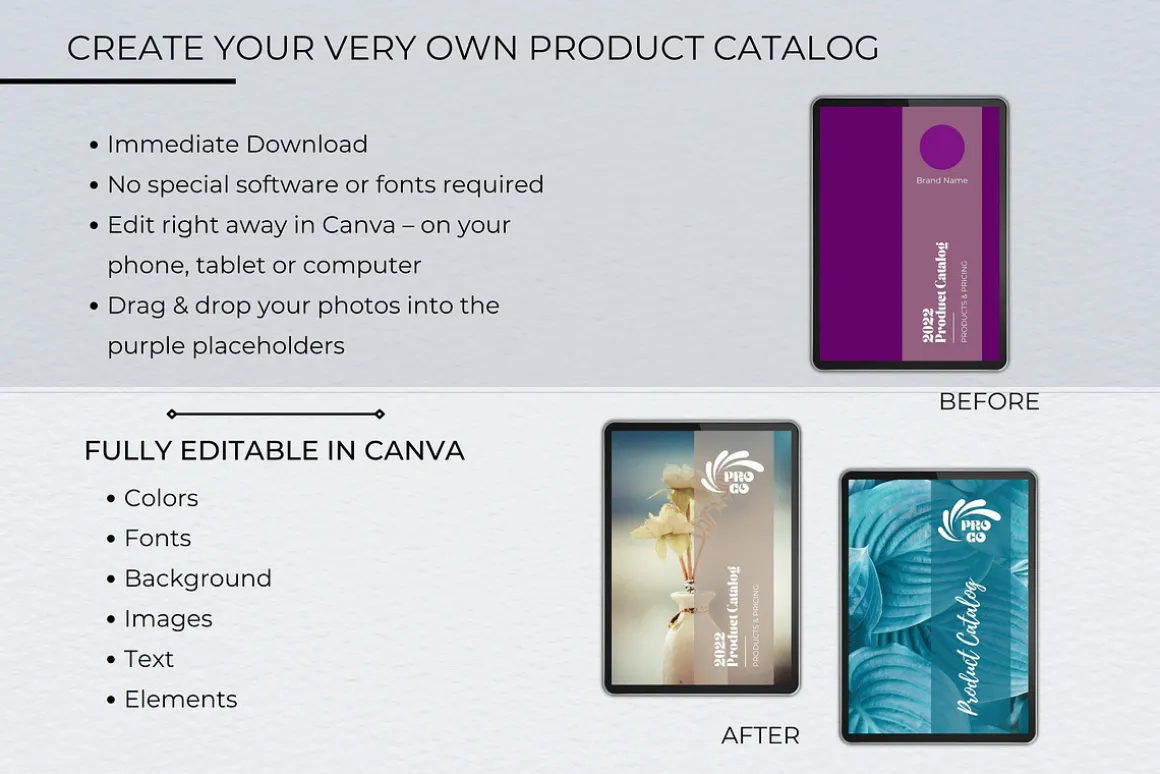 Product Catalog Canva Template