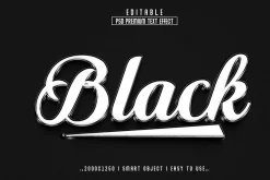 PSD Black 3D Editable Text