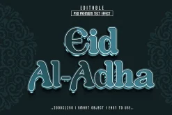 PSD Eid Al-Adha 3D Editable Text
