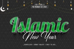 PSD Islamic New Year 3D Editable
