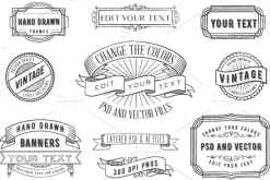 PSD Overlays Labels, Frames, Banners