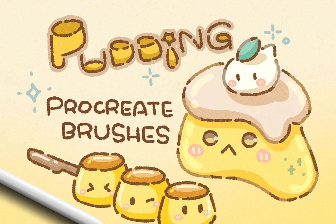16 Pudding Procreate brushes