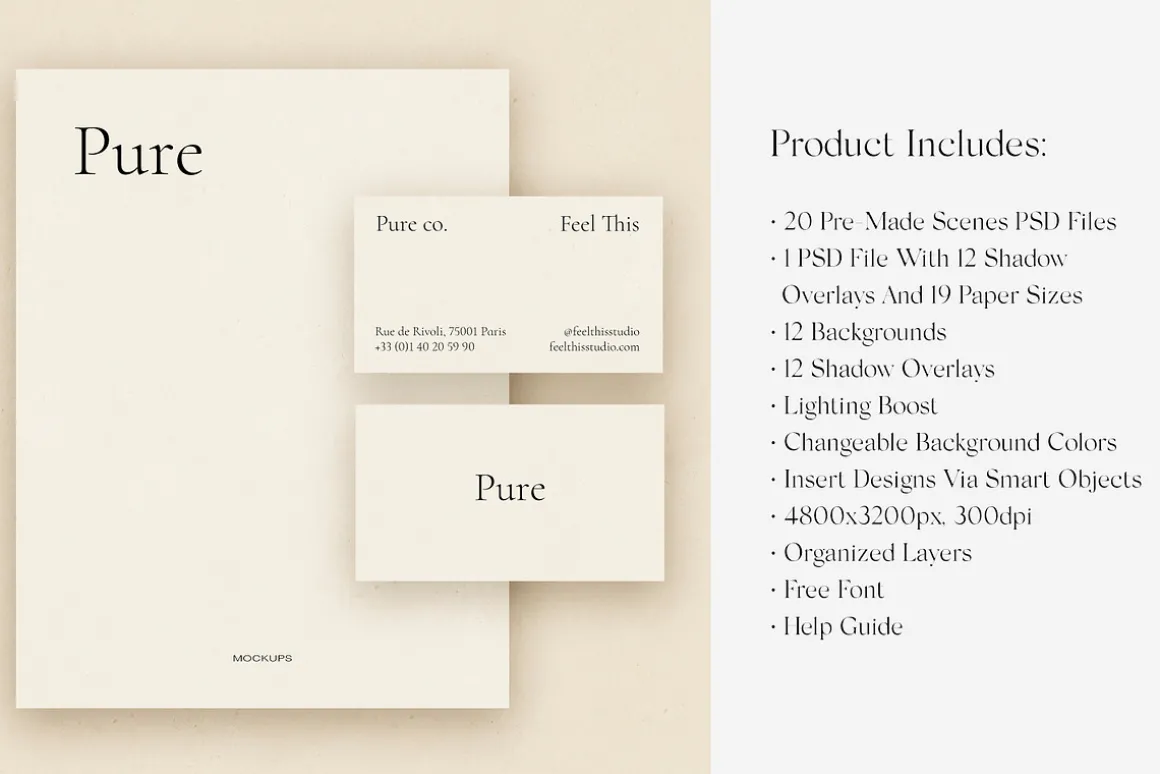 Pure Paper Mockup Scene Creator PSD
