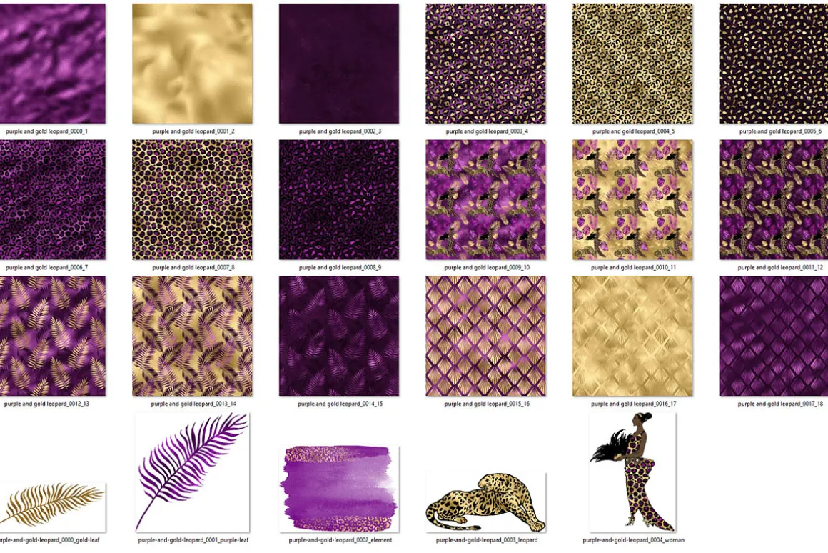 Purple and Gold Leopard