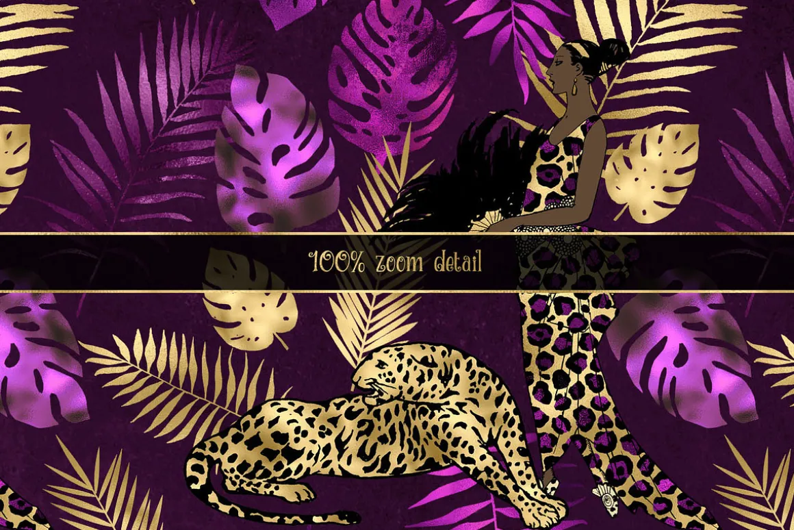 Purple and Gold Leopard