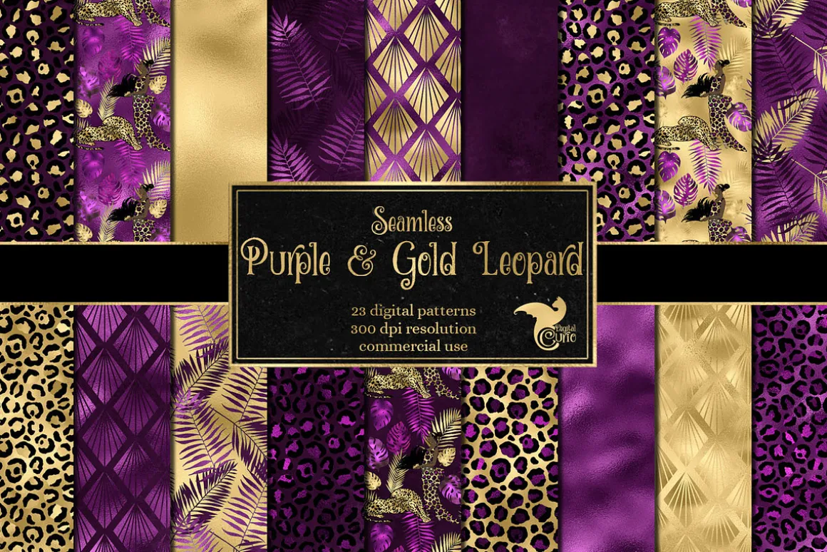 Purple and Gold Leopard