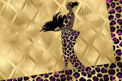 Purple and Gold Leopard