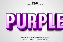 Purple 3d Editable Psd Text Effect