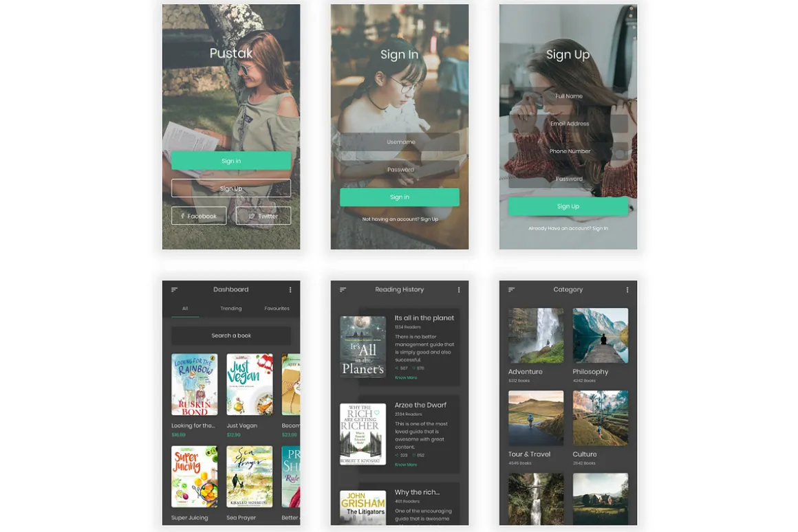 Pustak - Book Reading Sketch App