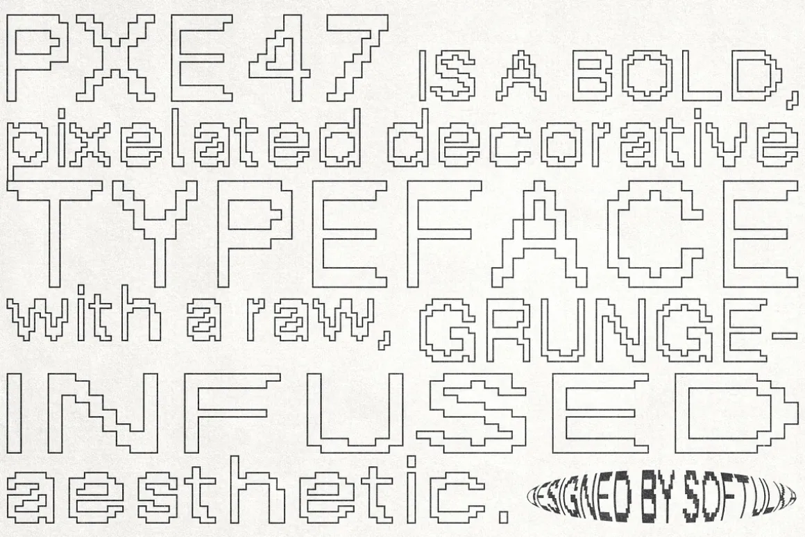 PXE47 Pixelated Typeface