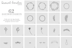 Quaint Garden Floral Font +EXTRAS