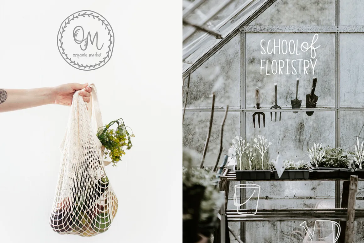 Quaint Garden Floral Font +EXTRAS