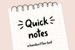 Quick notes | Handwritten Font