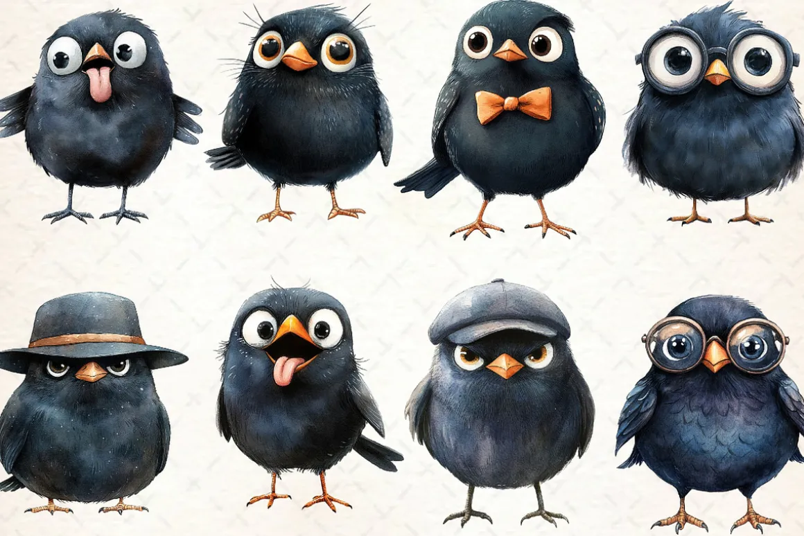 Quirky Funny Cartoon Bird Clipart