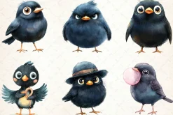Quirky Funny Cartoon Bird Clipart