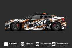 Racing car decal wrap vector designs