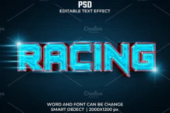 Racing 3d Editable Psd Text Effect