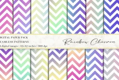 Rainbow Chevron Digital Papers
