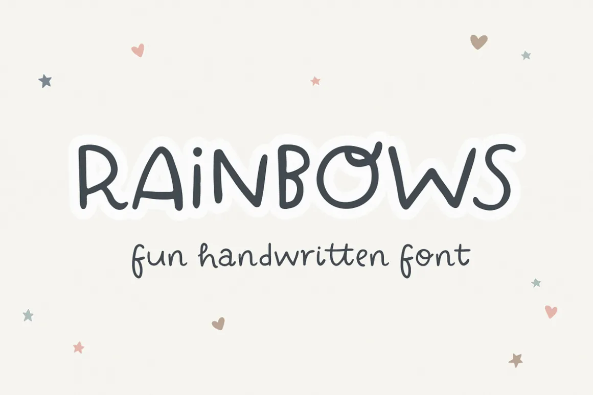 Rainbows | fun handwritten font
