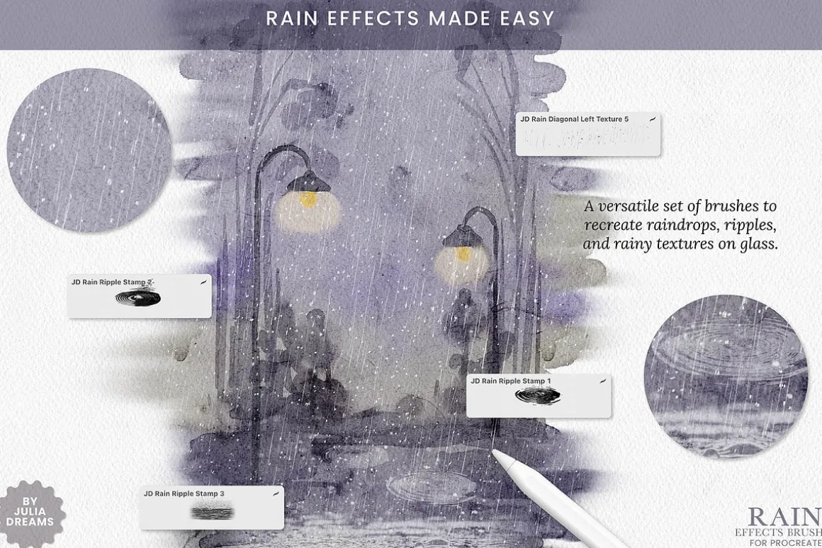 Rain Effects Brushes Procreate