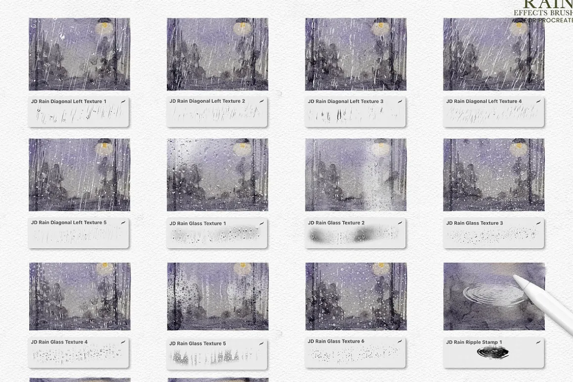 Rain Effects Brushes Procreate