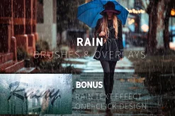 Rain Effect TEXT & Overlays & Brush