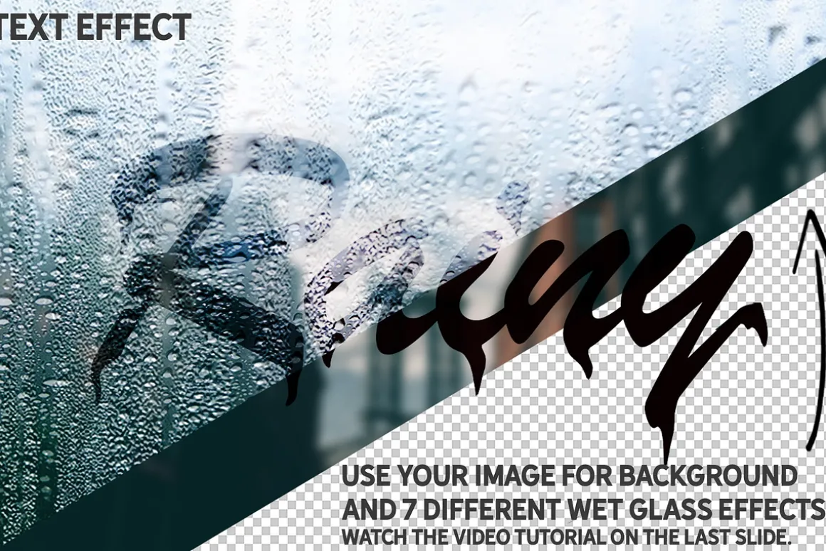 Rain Effect TEXT & Overlays & Brush