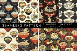 8 Ramen Seamless Patterns