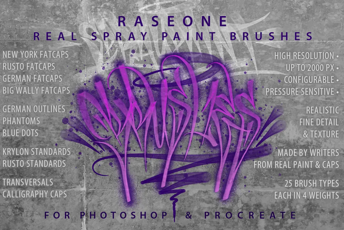 Raseone Real Spray Paint Brushes
