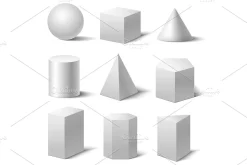 Realistic Detailed 3d Basic Shapes