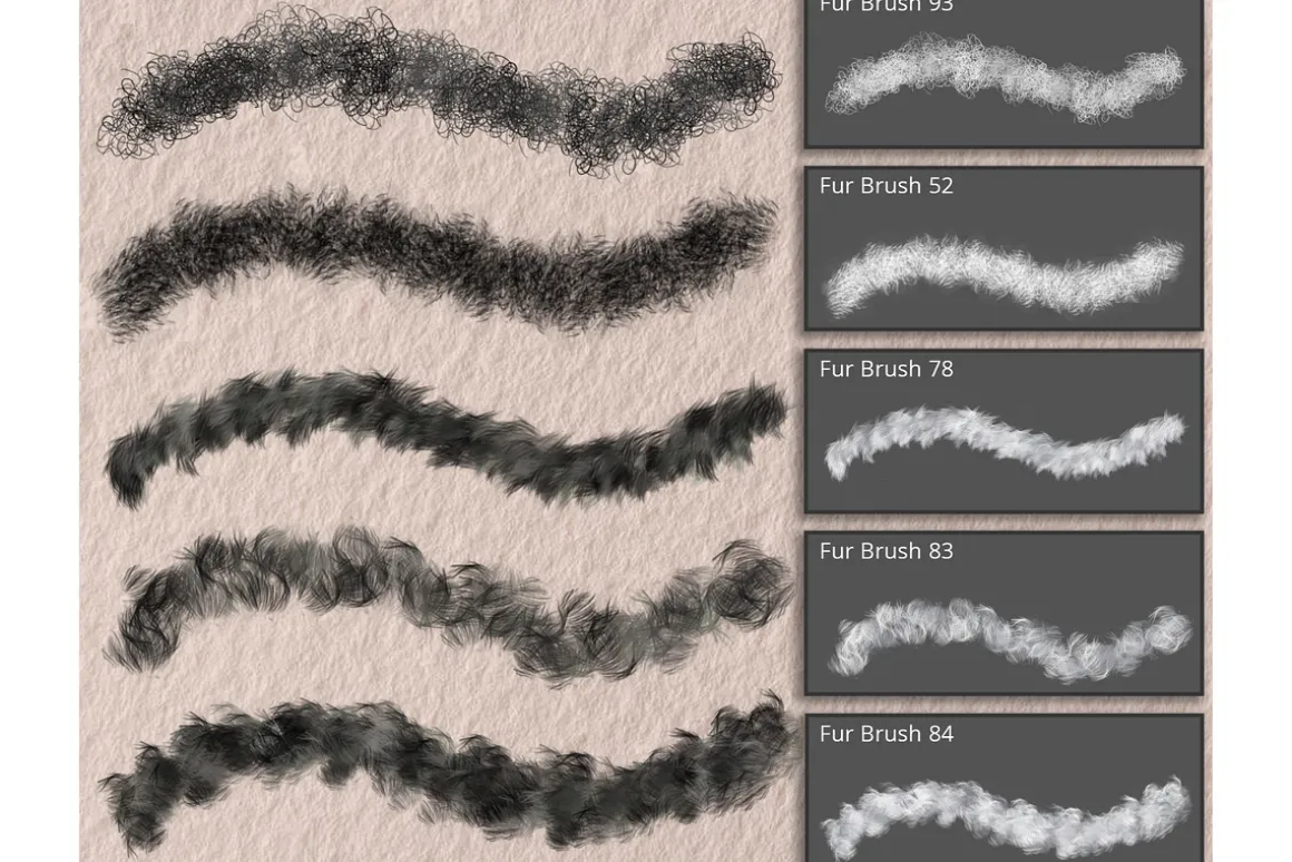 Realistic Fur Brushes for photoshop