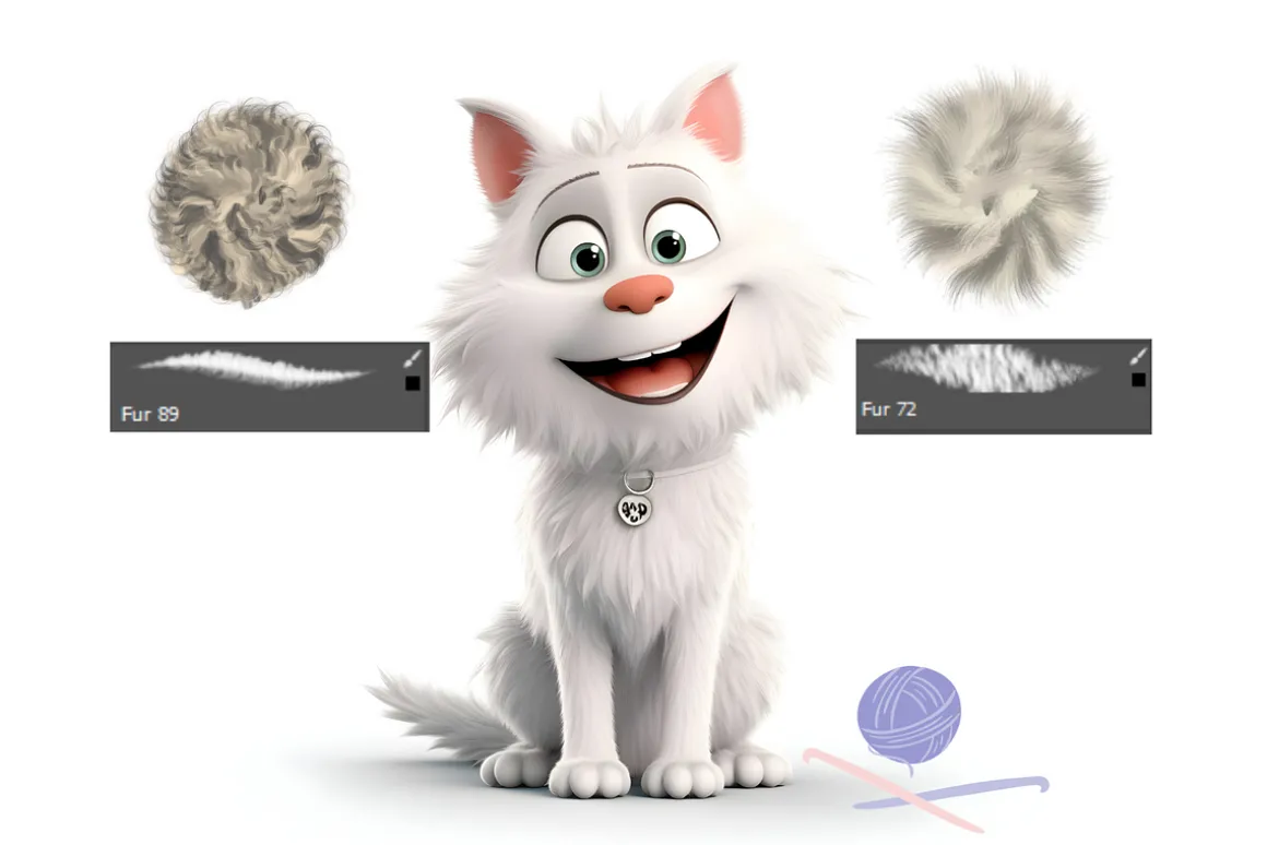 Realistic Fur Brushes for photoshop