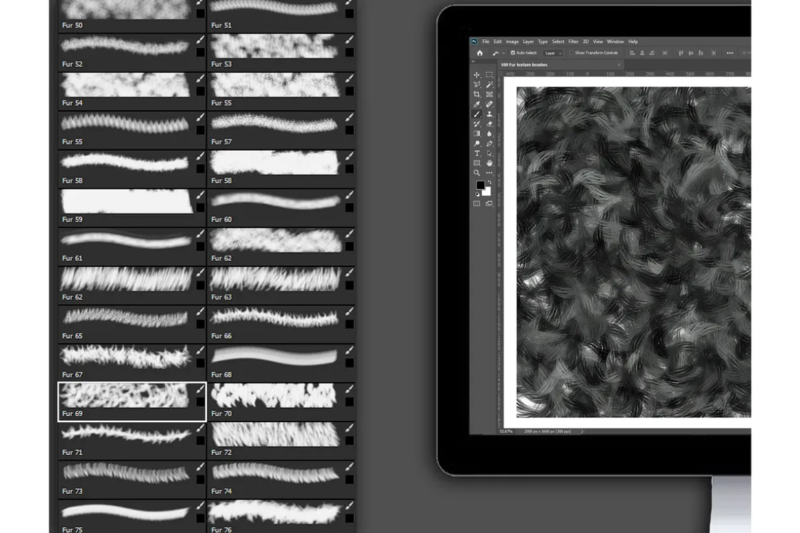 Realistic Fur Brushes for photoshop