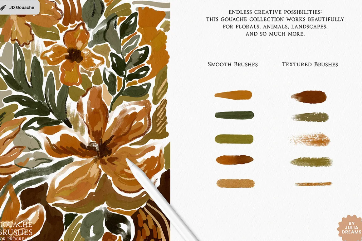 Realistic Gouache Procreate Brushes