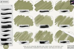 Realistic Gouache Procreate Brushes