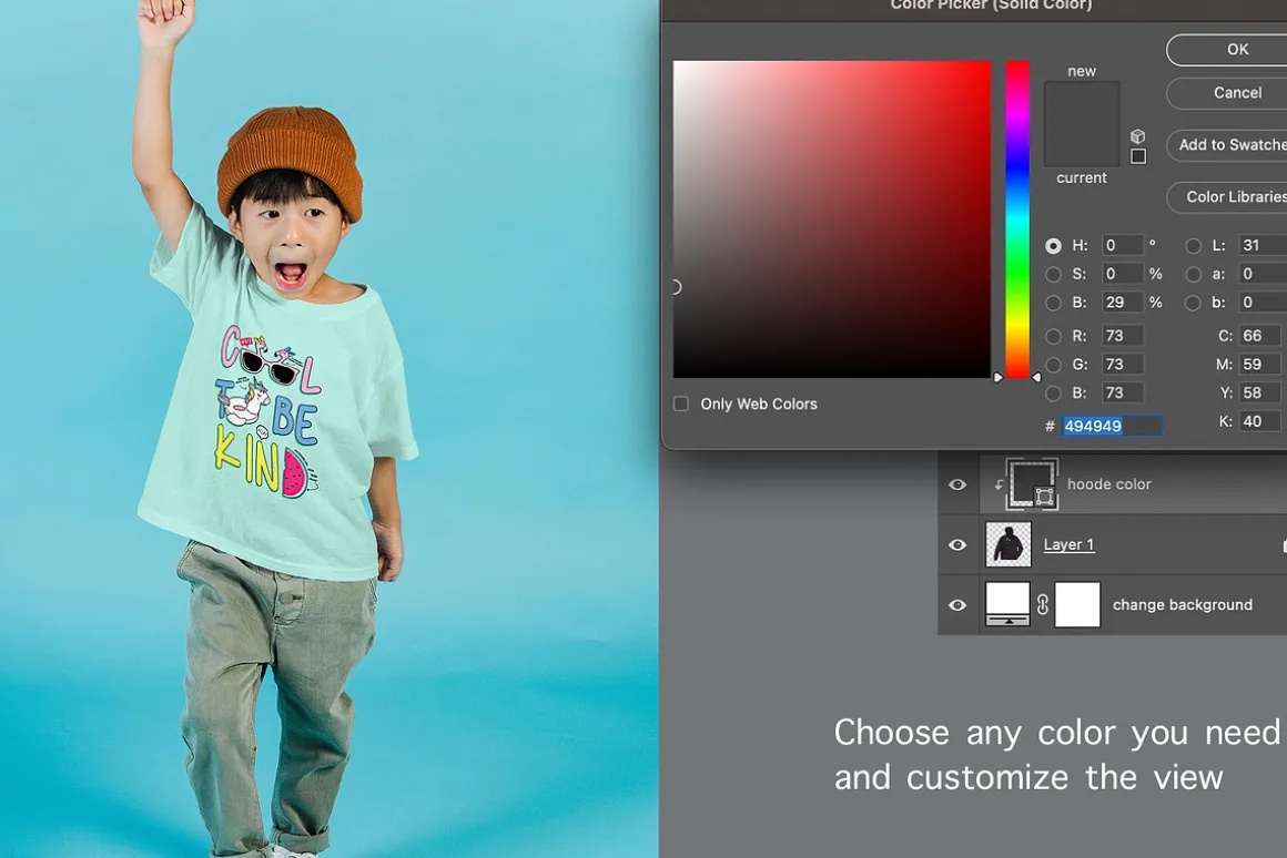 realistic kids t-shirt mockup PSD