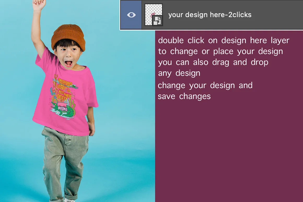 realistic kids t-shirt mockup PSD