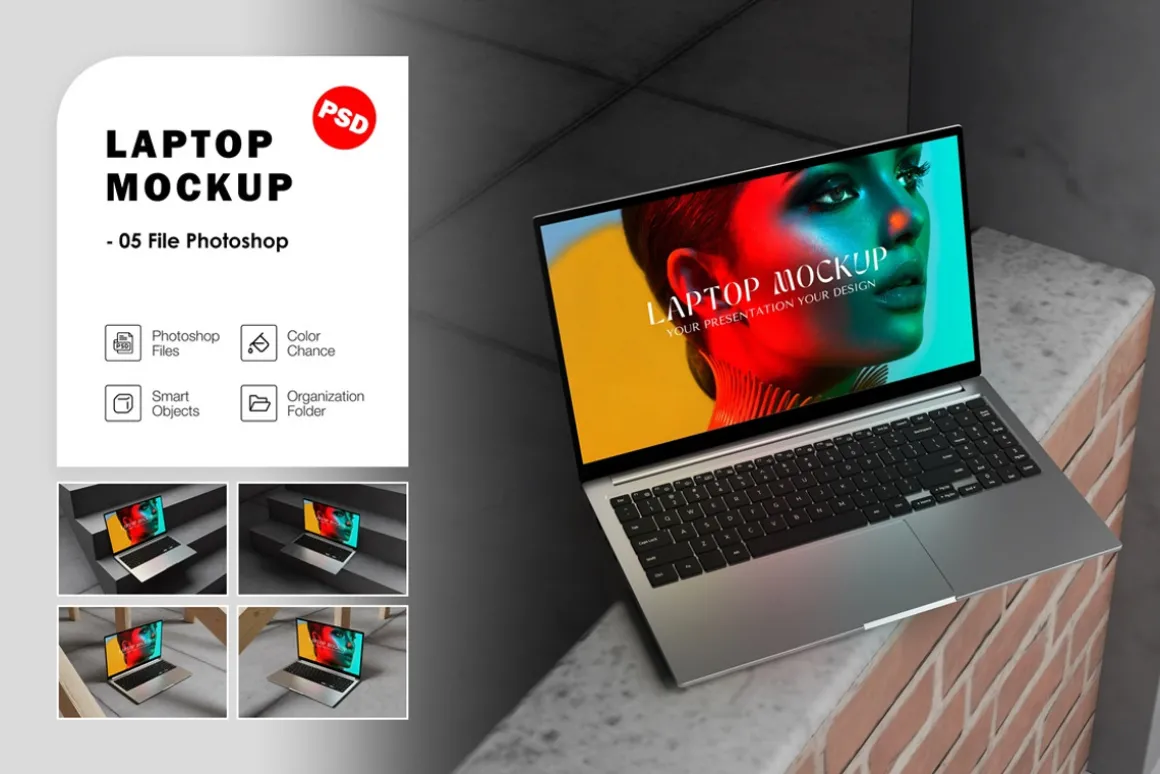 Realistic Laptop Mockup