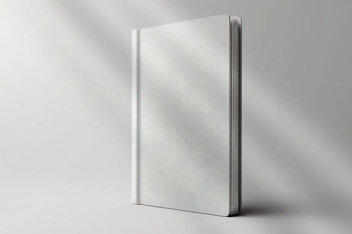Realistic rounded book mockup design