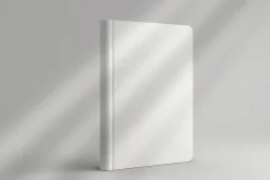 Realistic rounded book mockup design