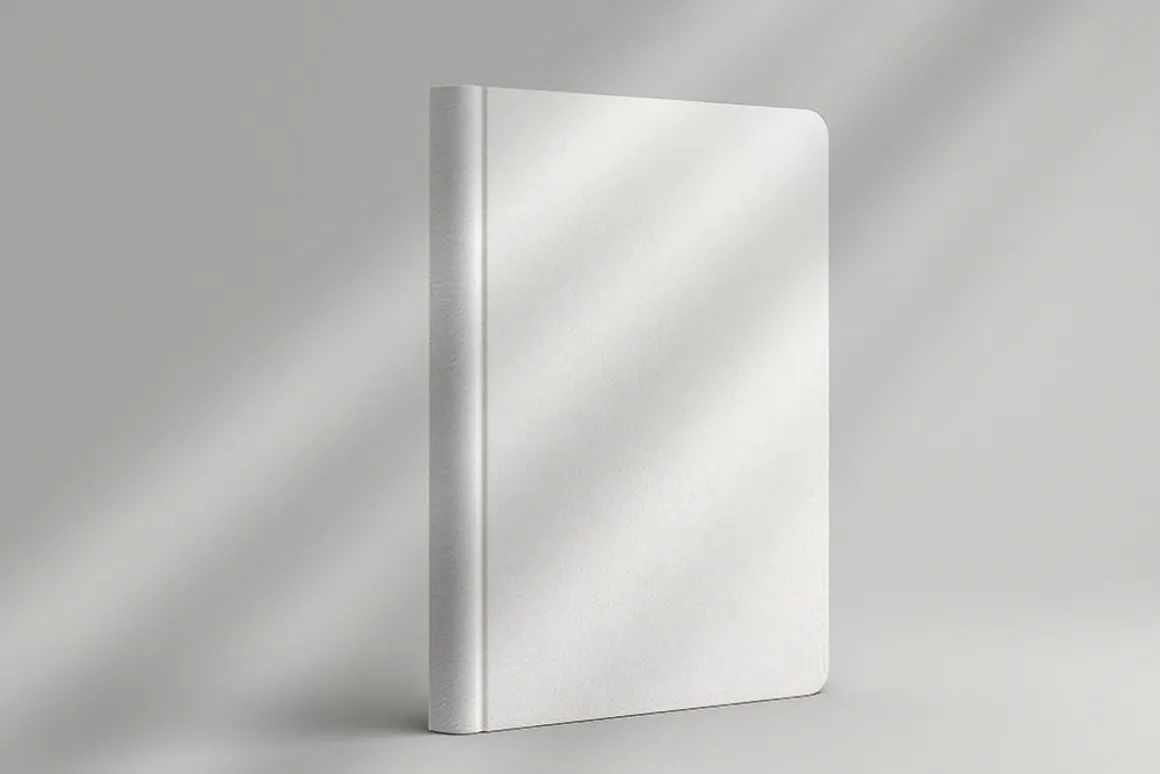 Realistic rounded book mockup design