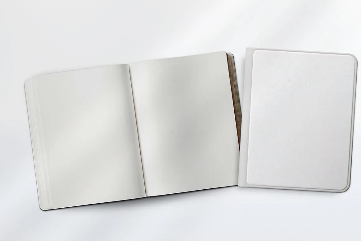 Realistic rounded book mockup design