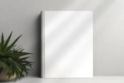 Realistic rounded book mockup design