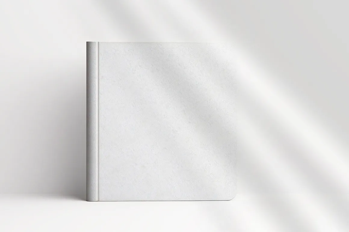 Realistic rounded book mockup design