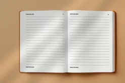 Realistic rounded book mockup design