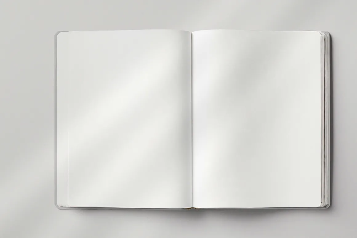 Realistic rounded book mockup design
