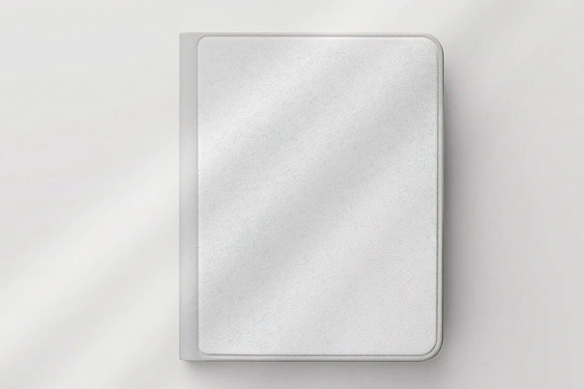 Realistic rounded book mockup design