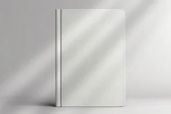 Realistic rounded book mockup design