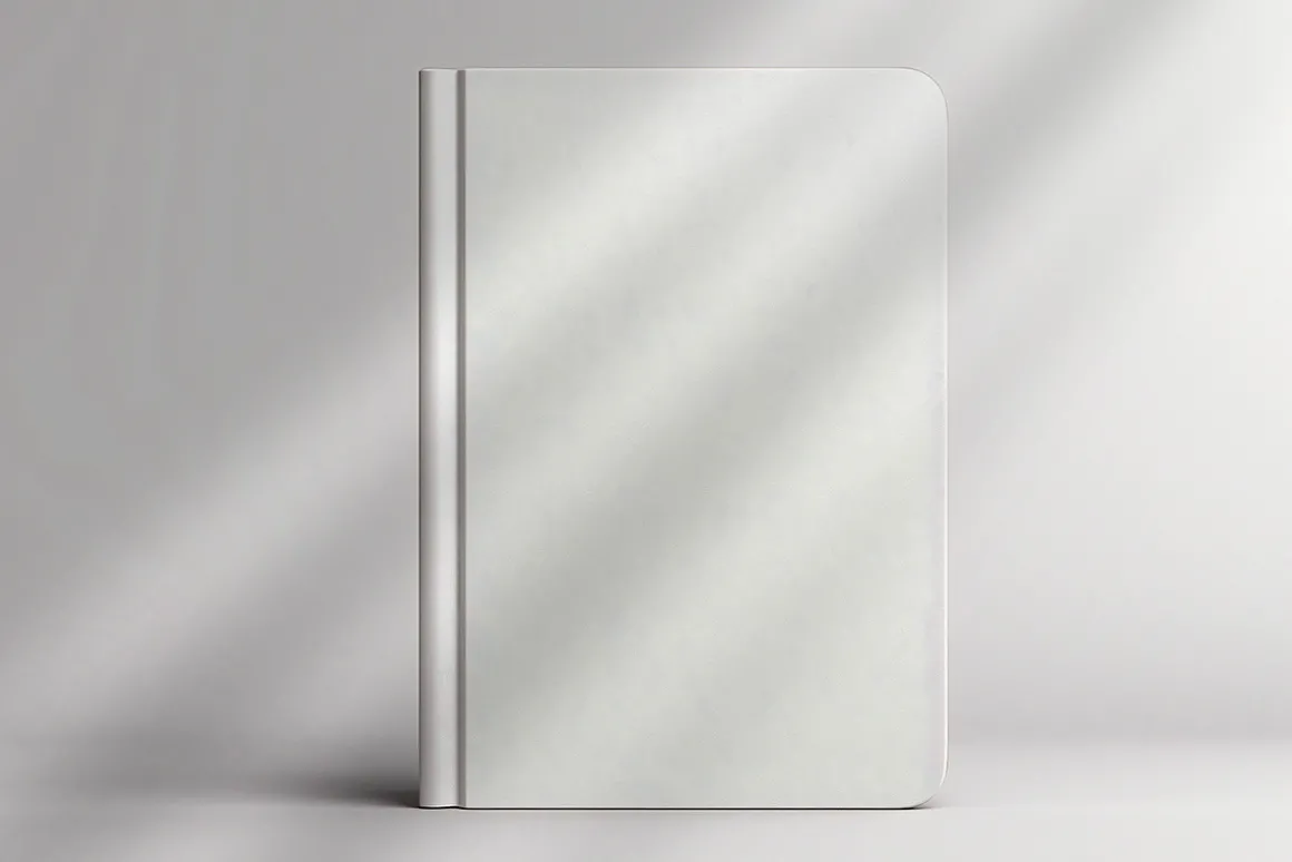 Realistic rounded book mockup design